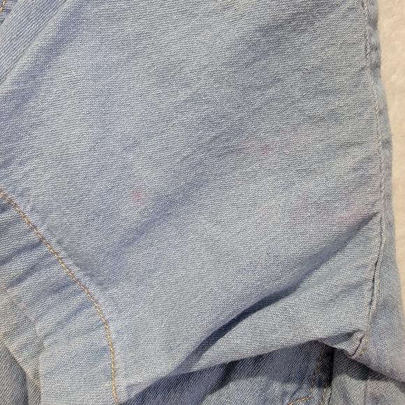 Gitano Vintage Denim Chambray Crop Tie Waist Shirt 90s 100% Cotton Womens M - Picture 11 of 11